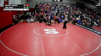 114 lbs Semifinal - Michael Johnson, West Allegheny Hs vs Kael Kimmy, North East Hs