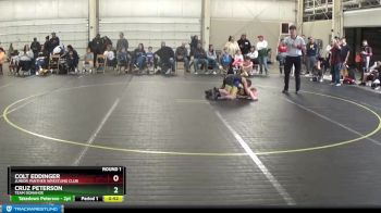 72 lbs Round 1 - Cruz Peterson, Team Donahoe vs Colt Eddinger, Junior Panther Wrestling Club