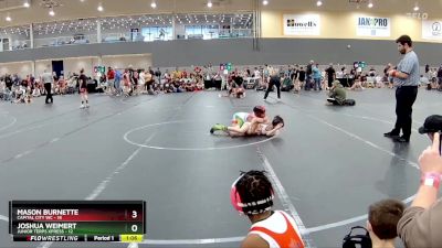 72 lbs Round 3 (6 Team) - Mason Burnette, Capital City WC vs Joshua Weimert, Junior Terps Xpress