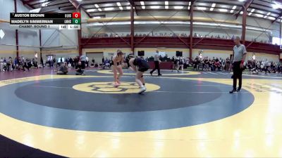 135 lbs Champ. Round 1 - Auston Brown, United Local HS vs Madelyn Simmerman, Little Miami High School