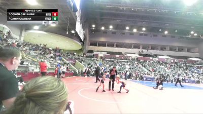 40 lbs Round 3 - Conor Callahan, Mountain View Stingers Wrestling vs Carin Caldera, Fayetteville Youth Wrestling Club Rhinos