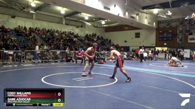 182 lbs Cons. Round 3 - Gabe Azhocar, Redlands East Valley vs Cody Williams, Martin Luther King