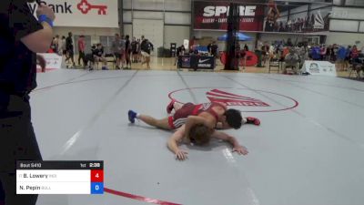 74 kg Round Of 64 - Bryce Lowery, Indiana RTC vs Nathan Pepin, Bulldog Elite