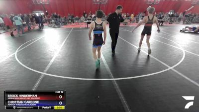 132 lbs Champ. Round 2 - Brock Hinderman, Sarbacker Wrestling Academy vs Christian Cardone, Askren Wrestling Academy