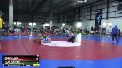 126 lbs Round 3 (4 Team) - Mark Hughner, GREAT BRIDGE WRESTLING CLUB vs Cayden Laws, REAL LIFE WRESTLING CLUB