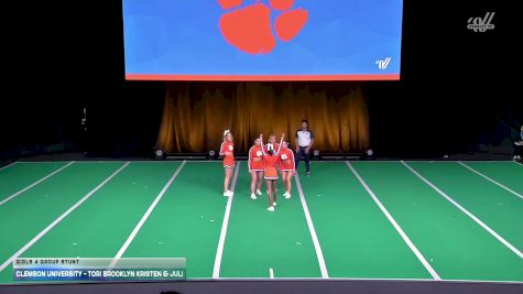 Clemson University - Tori Brooklyn Kristen & Juli [2026 Girls 4 Group Stunt] 2026 UCA & UDA College Cheerleading and Dance Team National Championship