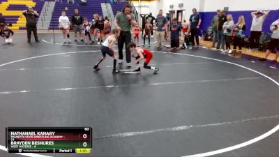 60 lbs Round 4 (6 Team) - Nathanael Kanagy, Palmetto State Wrestling Academy vs Brayden Beshures, West Wateree