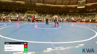 110 lbs Consi Of 8 #2 - Caden Russell, Team Tulsa Wrestling Club vs Aubrey Gomez, Tulsa Blue T Panthers