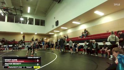 92 lbs Semifinal - Paxton Beckett, NWWC vs Wyatt Hume, Whatcom Wrestling Academy