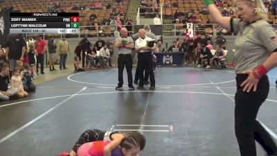 50 lbs Cons. Round 2 - Zoey Mannix, Piqua Youth Wrestling Club vs Loftynn Malcolm, Lady Warrior Wrestling Club