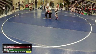 54 lbs Quarterfinal - Jax Harrison, Iron County Wrestling Academy vs Bryer Davis, Dove Creek