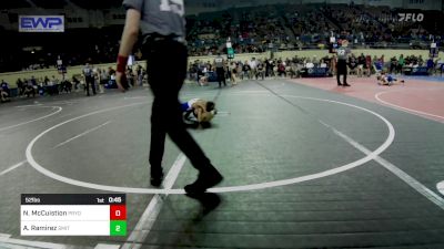 52 lbs Consi Of 16 #2 - Nash McCuistion, Pryor Elementary Wrestling vs Axel Ramirez, Smith Wrestling Academy