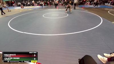 132 lbs Cons. Round 4 - Kale Shultz, Claremore vs Calister Crosby, University