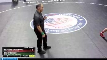 132 lbs Cons. Semi - Nicholas Spotswood, Mad Dawg Wrestling Club vs Brody Denham, Royal High School Wrestling