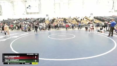 120 lbs Cons. Round 3 - Troy Moriarty, Long Beach Gladiators Wrestling vs Nick Rodriguez, Club Not Listed