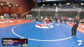 175 lbs 1st Place Match - Ethan Hague, Eastside United Wrestling Club vs Gage Robinson, Camel Kids Wrestling