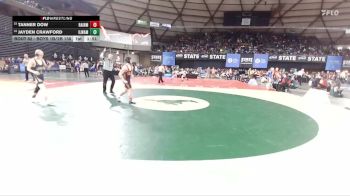 Boys 1B/2B 138 Champ. Round 1 - Tanner Dow, Rainier vs Jayden Crawford, Ilwaco