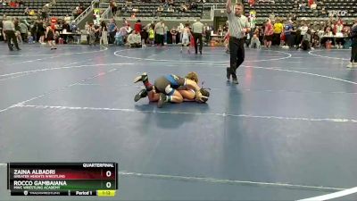 95 lbs Quarterfinal - Zaina Albadri, Greater Heights Wrestling vs Rocco Gambaiana, MWC Wrestling Academy