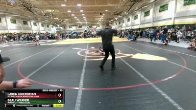 75 lbs Cons. Round 3 - Beau Weaver, Windy City Wrestlers vs Laken Griemsman, Sturgis Youth Wrestling Club