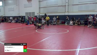 87-94.4 lbs Quarterfinal - Journey Singleton, OH vs Hailey Roe, OH