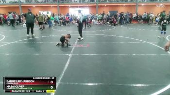 45 lbs Cons. Semi - Masai Oliver, Summerville Takedown Club vs Barnes Richardson, Coastal Elite