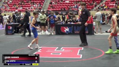 74 lbs Round 1 - Asher Warner, CO vs Kyan Smith, KS