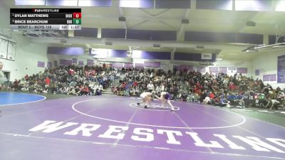 Boys 128 lbs 1st Place Match - Dylan Matthews, Shasta Boys vs Brice Bearchum, Red Bluff Boys