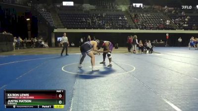 285 lbs 7th Place Match - Ka`Ron Lewis, University Of The Ozarks vs Justin Matson, Dubuque