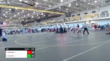 106 lbs Round 3 (6 Team) - Ava Hansen, Missouri Black vs Hayley Snyder, Swag Girls