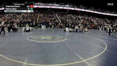 3A 150 lbs Cons. Round 2 - Ryan Rakouskas, Cedar Ridge vs Brock Smith, Jacksonville High School