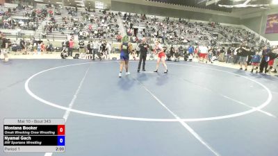 150 lbs Champ. Round 1 - Montana Booker, Omak Wrecking Crew Wrestling vs Nyamal Gach, NW Spartans Wrestling
