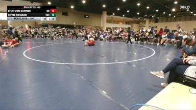 140 lbs Semifinal - Brayden Barnes, Woodland Wrestling vs Bryn Richard, Rayne Wrestling Club
