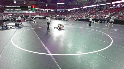 285 lbs Cons. Quarters - Makhi Rodgers, Brown Deer/Mess./Shore. vs Luke Weyenberg, Bay Port