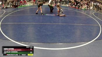 76 lbs Cons. Round 2 - Charlie Cannon, JWC vs Heidi Komrs, Iron County Wrestling Academy