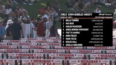 High School Girls' 100m Hurdles, Finals 1