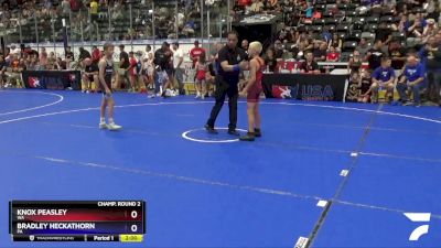 67 lbs Champ. Round 2 - Knox Peasley, WA vs Bradley Heckathorn, PA