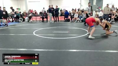 100 lbs Round 3 (8 Team) - Grayson Hostetter, POWA vs Jadon Terekhov, Mat Warriors