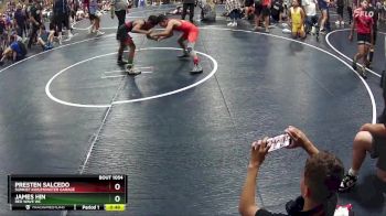 85 lbs Quarterfinal - Presten Salcedo, Sunkist Kids/Monster Garage vs James Hin, RED WAVE WC