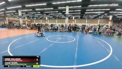 96 lbs Quarterfinal - Chase Nickel, Liberty Warriors Wrestling Club vs Jarek Gallegos, Betterman Elite Wrestling