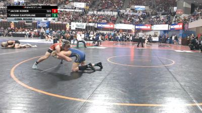 A - 132 lbs Cons. Round 1 - Jacob Kober, Three Forks/Ennis vs Jonah Casterline, Custer Co. (Miles City)