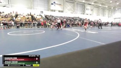 75 lbs Cons. Round 4 - Aydan Cedar, Warrior Warehouse Wrestling vs Gannon Erb, Black Belt Wrestling Academy