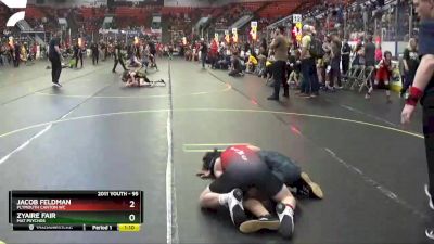 95 lbs Cons. Round 3 - Zyaire Fair, Mat Psychos vs Jacob Feldman, Plymouth Canton WC