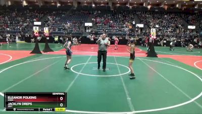 98 lbs Semifinal - Eleanor Polking, GGBA vs Jacklyn Dreps, JRP1