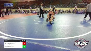 90 lbs Consolation - Minor Langford, Weatherford Youth Wrestling vs River Grimm, Cushing Tigers