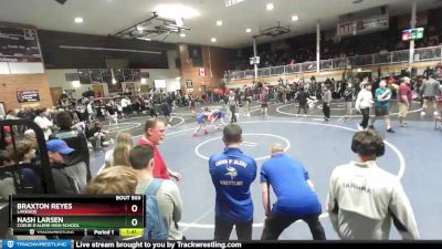 106 lbs Cons. Round 4 - Nash Larsen, Coeur D`Alene High School vs Braxton Reyes, Lakeside