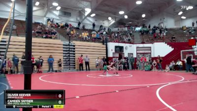 54-59 lbs Quarterfinal - Camden Snyder, New Castle Youth WC vs Oliver Keever, Shelbyville WC