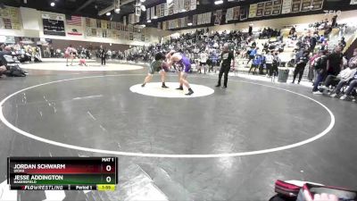 215 lbs Quarterfinal - Jesse Addington, Bakersfield vs Jordan Schwarm, Ukiah