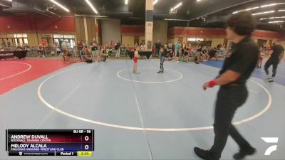 56 lbs Round 2 - Andrew Duvall, Rockwall Training Center vs Melody Alcala, Malicious Grounds Wrestling Club