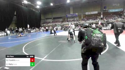 123 lbs 5th Place - Bram Franklin, Bear Creek Jr. Wrestling vs Cameron Petty, Pueblo West Storm