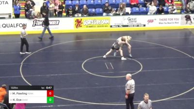 132 lbs Consi Of 32 #2 - Mason Pawling, Pennridge vs Kellen Dye, Sharon